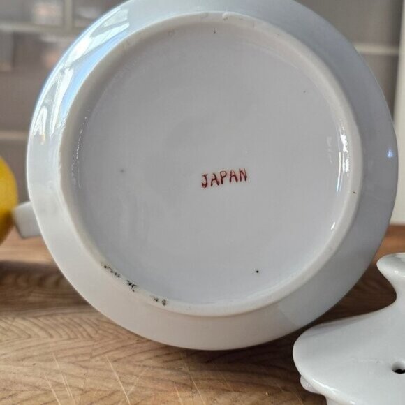 Vintage Porcelain Tall Teapot Amish Partridge Made in Japan 1970s - Picture 3 of 4